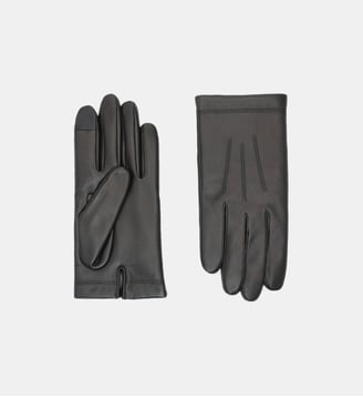 Xavier Gants Homme en cuir Doublés Alpaga - Agnelle - Noir