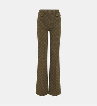 Jean flare à monogramme - ANNA - Gerard Darel - Vert kaki