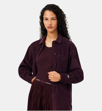 Surchemise oversize velours côtelé - Lacoste - Marron
