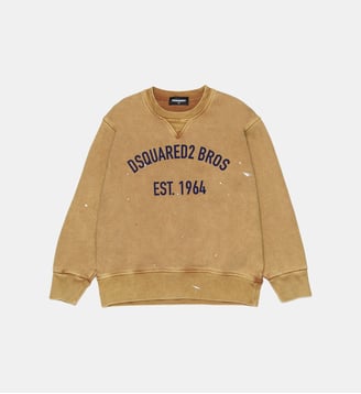 Sweat-shirt à col rond avec logo - Dsquared2 - Brun de l'argousier