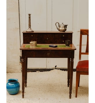 Bureau en bois Edouard N°1109 - Produit chiné - Debongout - Bois foncé