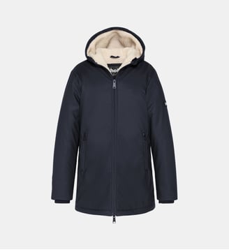 Parka à capuche doublée sherpa enfant - Schott - Marine