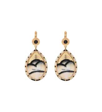 Boucles d'oreilles pendantes dormeuses   - Fujita - Satellite - Blanc