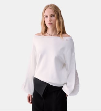 Maille avec empiècements en dentelle - Liu Jo - Blanc