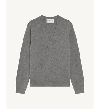 Pull col V Origines - Bompard - Gris meteorite