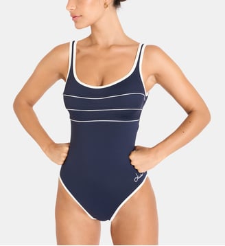 Maillot de bain une pièce Ancolie - Livia - Bleu marine