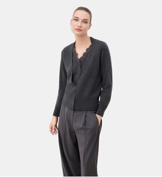Cardigan msegolene - Motif uni - Caroll - Gris