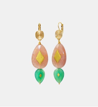 Boucles d'oreilles dormeuses   - Babylone - Satellite - Rose
