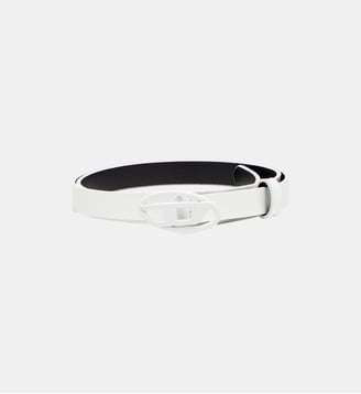 Ceinture 1.5 cm slim en cuir brillant - Diesel - Blanc