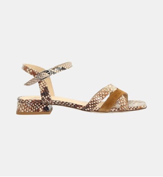 Sandale estelle - cuir imprimé façon animalier - Colisée Paris - Façon animalier