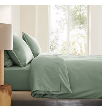 Housse de couette en satin de coton lavé 200 fils - AM.PM - Eucalyptus