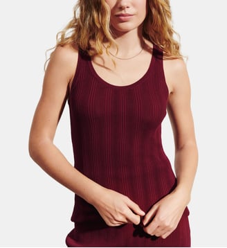 Débardeur slim maille côtelée en coton - Bompard - Oxalis