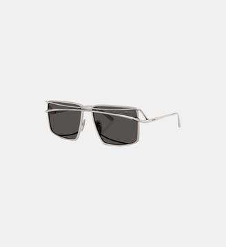 Lunettes de soleil Irrégulier PR C55S - Prada - Argent sur noir