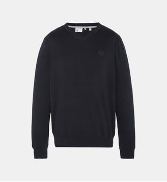Pull fin à col V - Schott - Noir