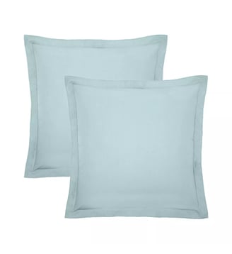 Lot de 2 taies percale de coton - Garnier Thiebaut - Bleu aqua