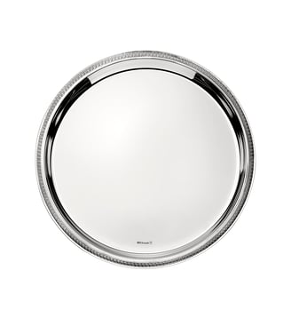 Plateau rond en métal argenté - 30 cm - MALMAISON - Christofle - Argent