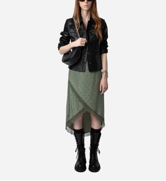 Jupe Jeudie Wings Soie Jacquard - Zadig&Voltaire - Vert grass