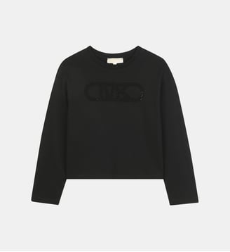 T-shirt manches longues en jersey - Michael Kors Kids - Black