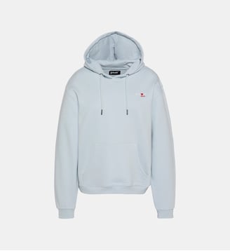 Sweatshirt à capuche avec broderie cur - Schott - Bleu ciel