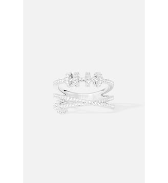 Bague Piercing Triple - APM Monaco - Blanc