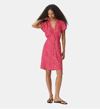 Robe courte imprimé pois - Ikks - Rose fuchsia