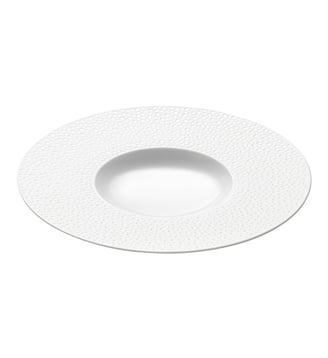 Assiette Gourmet Grand Bassin 30 Cm - L Perles De Rosee - Degrenne - Blanc