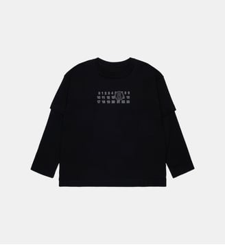 T-shirt à manches longues avec logo - MM6 Maison Margiela - Noir