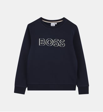 Sweat-shirt molletonné - BOSS Kidswear - Bleu cargo