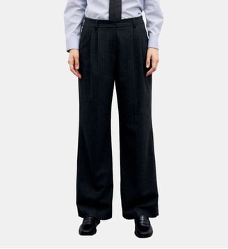 Pantalon en flanelle rayée - MINI - Gerard Darel - Anthracite
