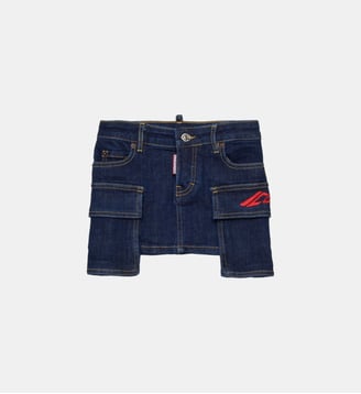 Minijupe cargo en denim bleu foncé - Dsquared2 - Denim bleu