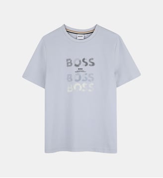 Tee-shirt manches courtes - BOSS Kidswear - Bleu délavé