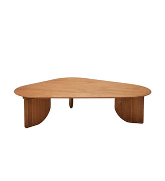 table basse  Plateau asymétrique et courbes organiques - Madura - Marron