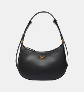 Petit sac à épaule love bag half moon simply - Pinko - Noir et doré