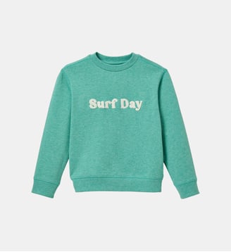 Sweat chiné à message  - Coton biologique - Cyrillus - Menthe