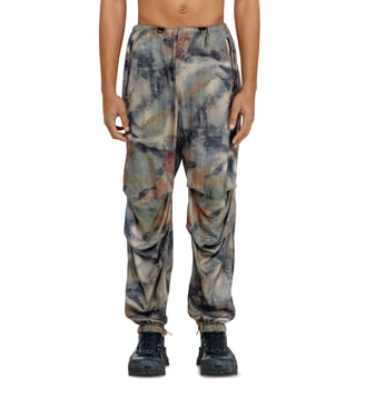 Pantalon cargo en tissu imprimé - Diesel - Kaki