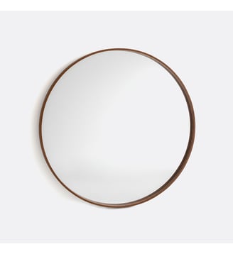 Miroir rond plaqué noyer Ø100 cm La Redoute Interieurs