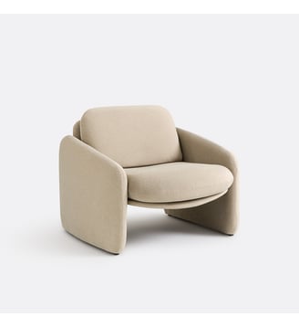 Fauteuil rembourré, velours mat - La Redoute Interieurs - Beige