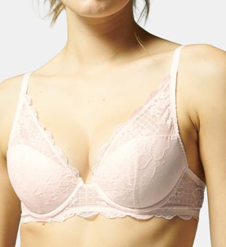 Soutien-gorge push-up décolleté plongeant - Rose sakura - Simone Pérèle - Rose