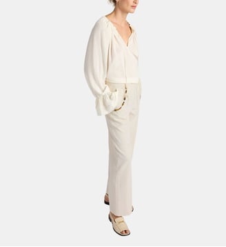 Pantalon leon en chevron uni - Momonì - Blanc