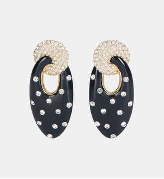 Boucles d'oreille Organic en laiton laqué et cristaux - Balmain - Multicolore