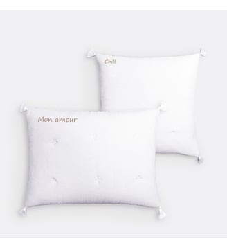 Housse coussin gaze de coton personnalisée Kumla La Redoute Interieurs