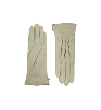 Gants Maeve Femme Cuir Agneau Glacé Doublés Soie - Agnelle - Craie