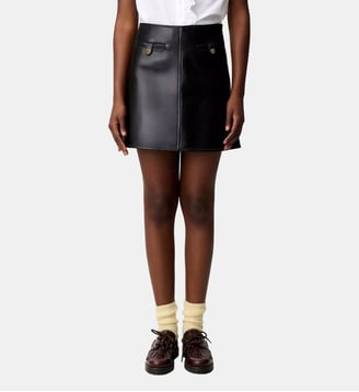 Jupe courte cuir - Claudie Pierlot - Noir