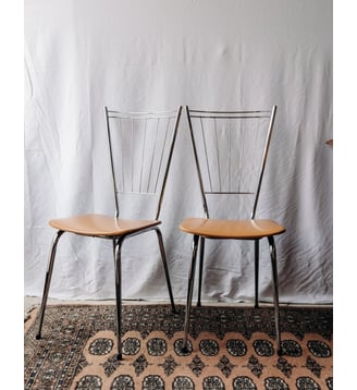 Paire de chaises chromées Alma N°1277- Produit chiné - Debongout - Gris métal