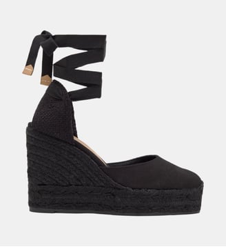 Sandales compensées façon espadrilles Carina - Castaner - Noir