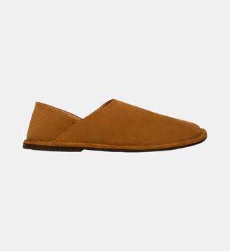 Slippers en croûte de cuir - Sandro - Cognac