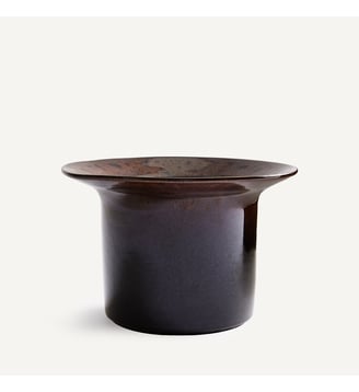Cache-pot, en grès émaillé réactif, hauteur 15 cm - AM.PM - Lie de vin
