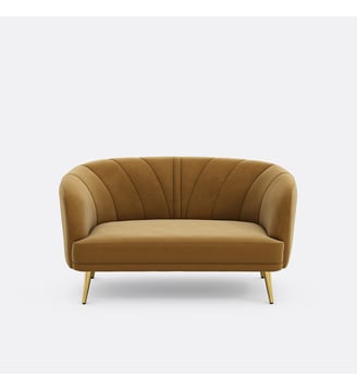 Banquette velours 2/3 places - La Redoute Interieurs - Tabac