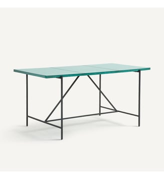 Table de jardin, en polystone, 6 personnes - AM.PM - Vert sarcelle