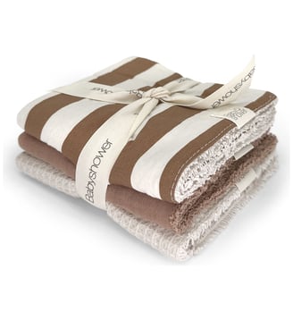 Lot de 3 lingettes - Babyshower - Marron